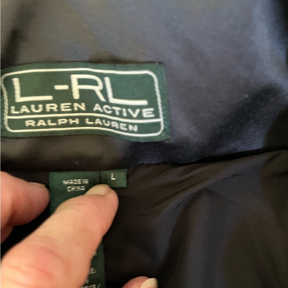 Women’s Ralph Lauren Active black full 2 way zipper, collar with toggles. Large - Picture 9 of 16
